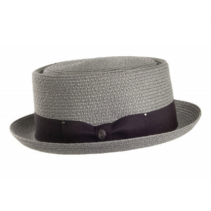 Chapeau Pork Pie en Paille Toyo Braided gris JAXON & JAMES VENTE EN GROS