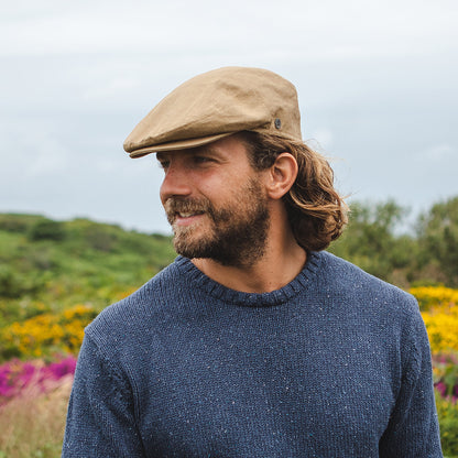 Casquette Plate en Lin camel JAXON & JAMES - VENTE EN GROS