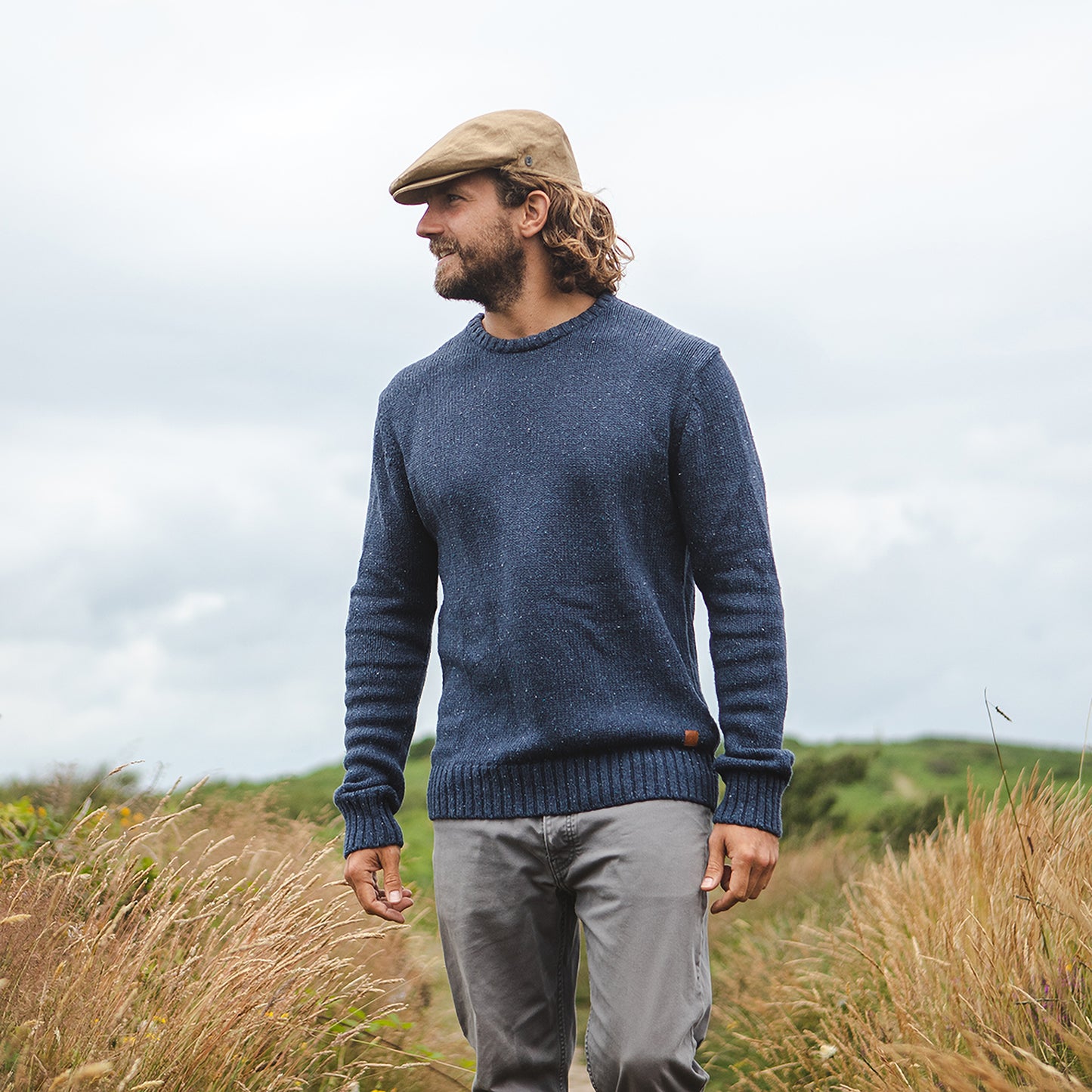 Casquette Plate en Lin camel JAXON & JAMES - VENTE EN GROS