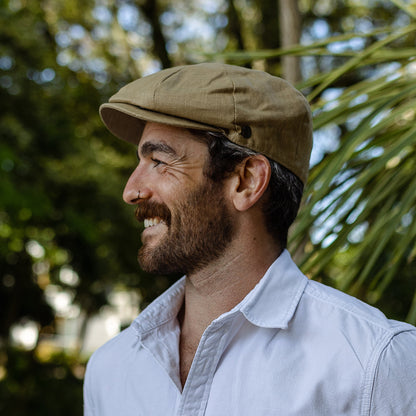 Casquette Gavroche en Lin camel JAXON & JAMES - VENTE EN GROS