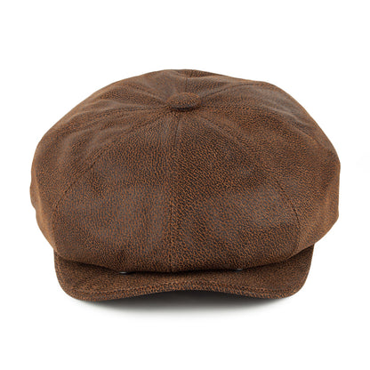 Casquette Gavroche en Cuir marron JAXON & JAMES - VENTE EN GROS