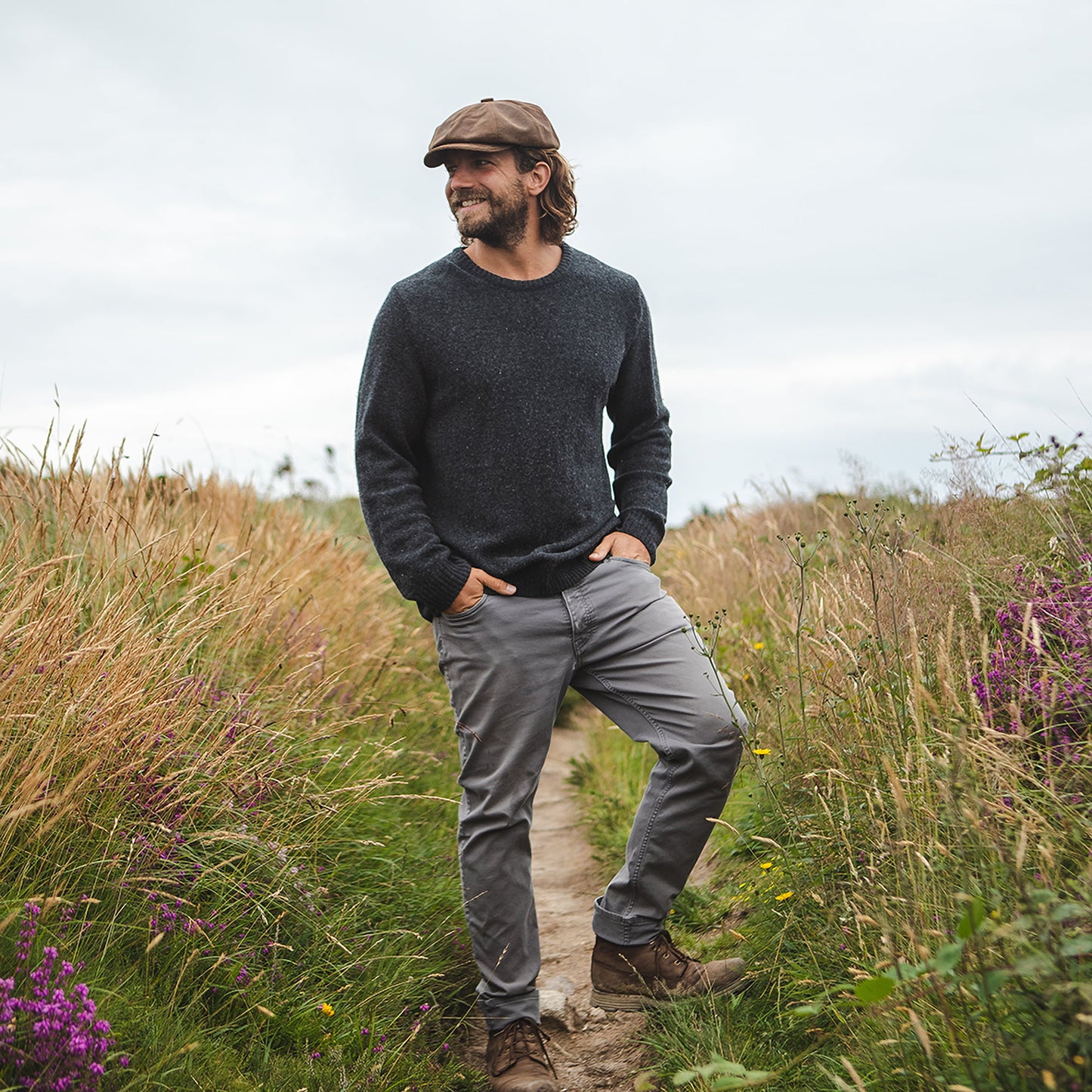 Casquette Gavroche en Cuir marron JAXON & JAMES - VENTE EN GROS