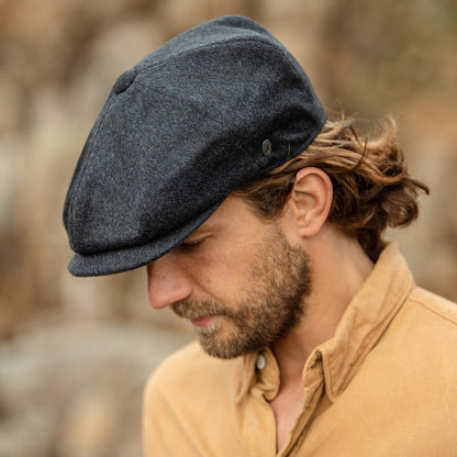 Casquette Gavroche en Pure Laine Harlem anthracite JAXON & JAMES - VENTE EN GROS
