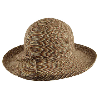 Chapeau Été Pliable Traveller naturel-noir SUR LA TÊTE - VENTE EN GROS