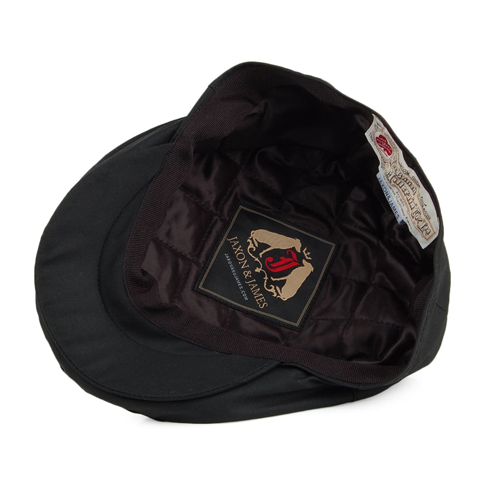 Casquette Plate en Coton Ciré British Millerain noir JAXON & JAMES - VENTE EN GROS