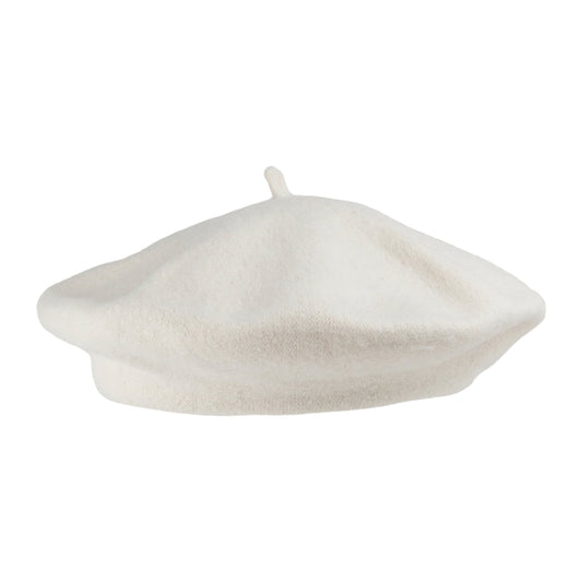 Béret Tendance en Laine blanc cassé - VENTE EN GROS - 200