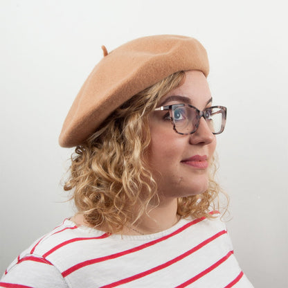 Béret Tendance en Laine camel - VENTE EN GROS - 200