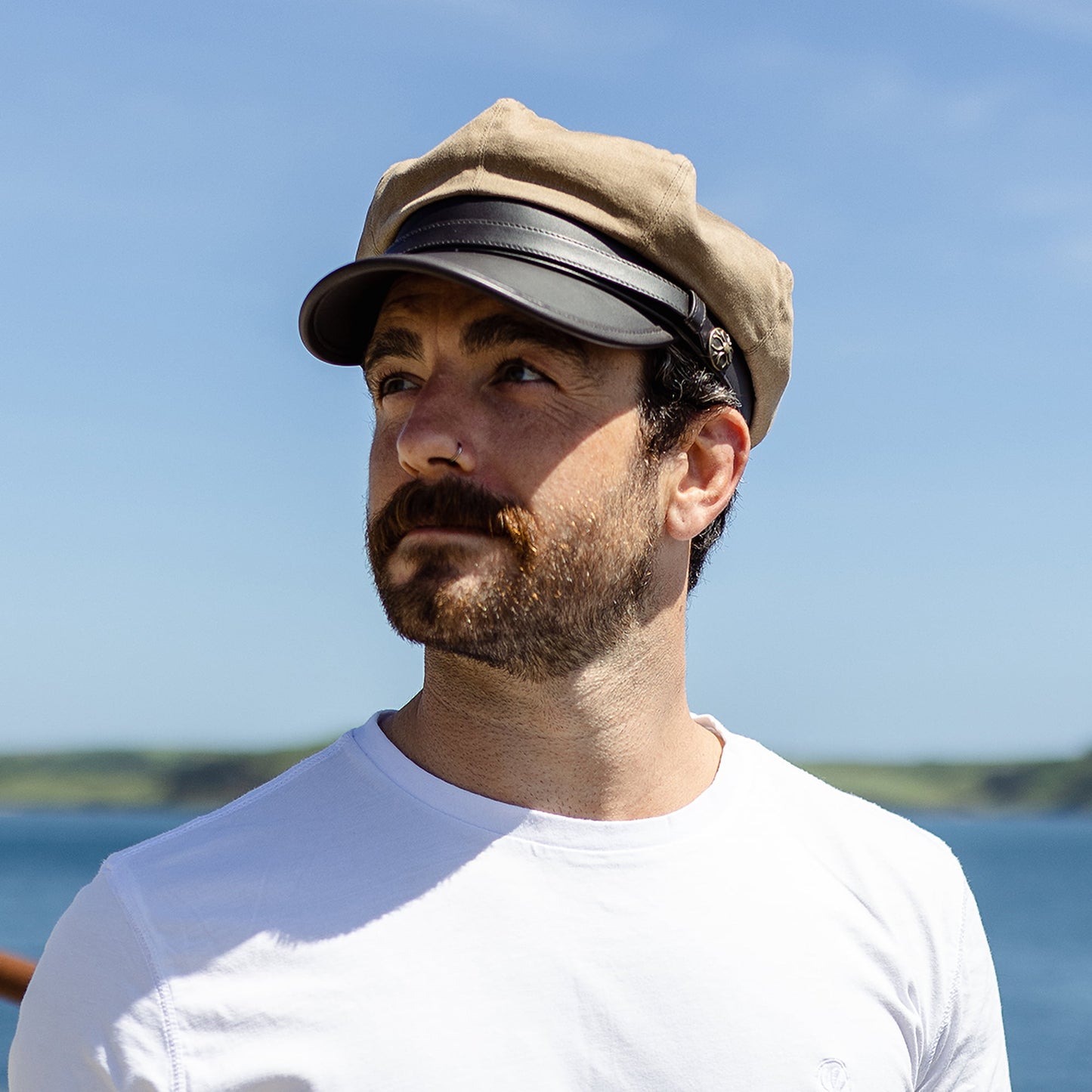 Casquette de Motard Rebelle beige britannique JAXON & JAMES - VENTE EN GROS